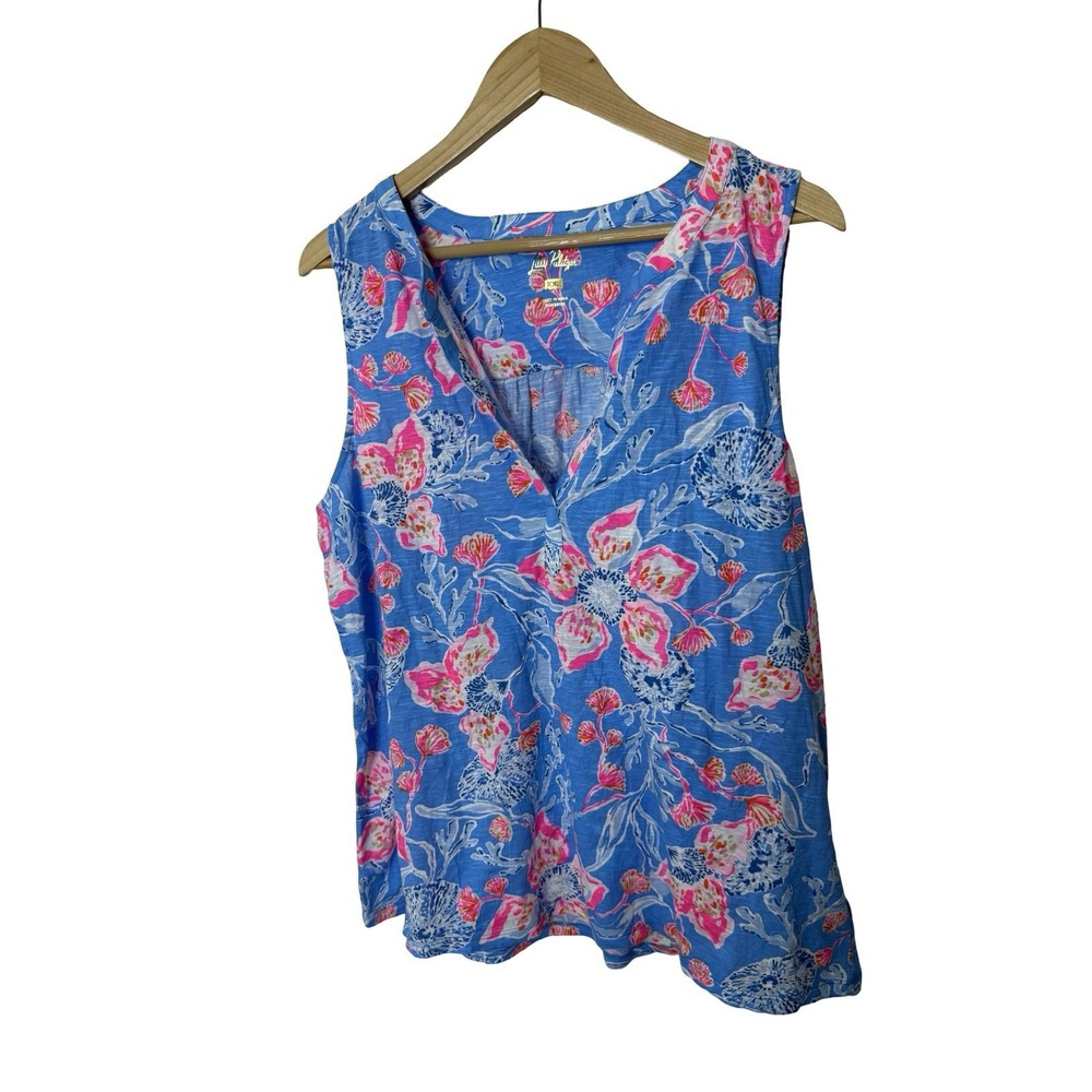 LILLY PULITZER MULTICOLOR BAHAMIAN RHAPSODY SLEEVELESS ESSIE TANK TOP XXL